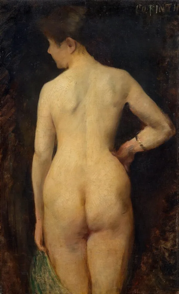 Female Nude (1885) by Lovis Corinth — original painting reproduced as a hand-painted oil on canvas