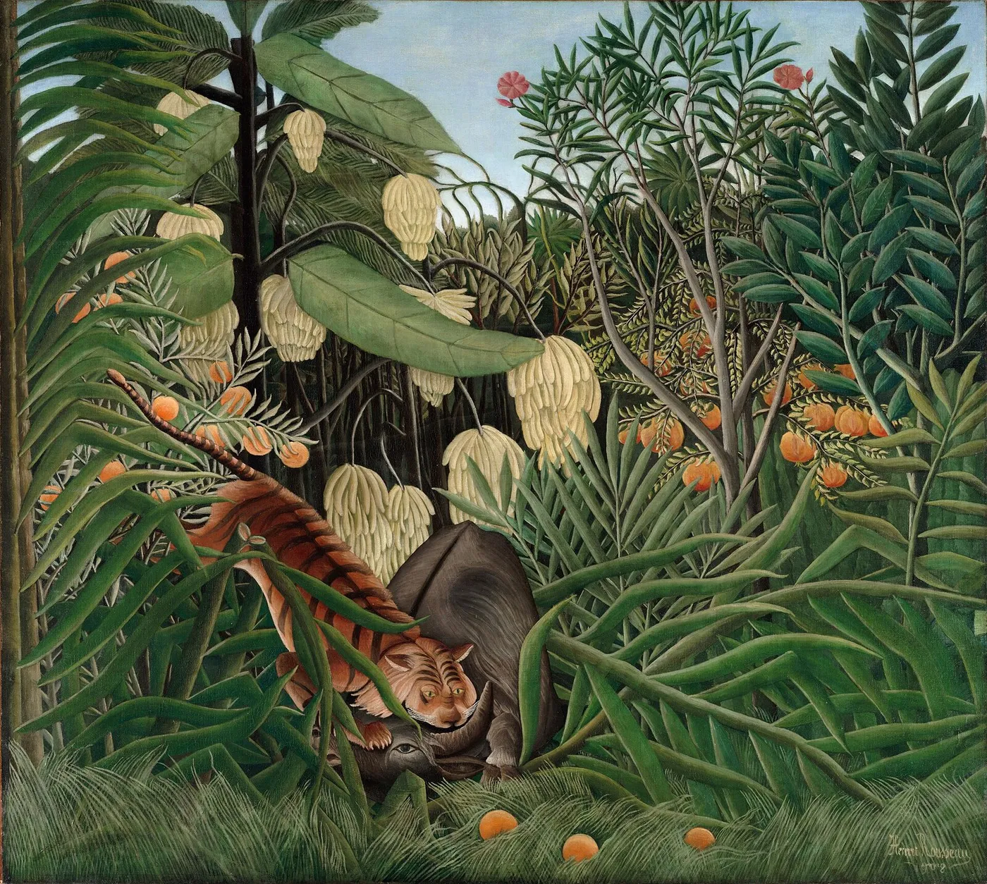 Fight between a Tiger and a Buffalo — Henri Rousseau