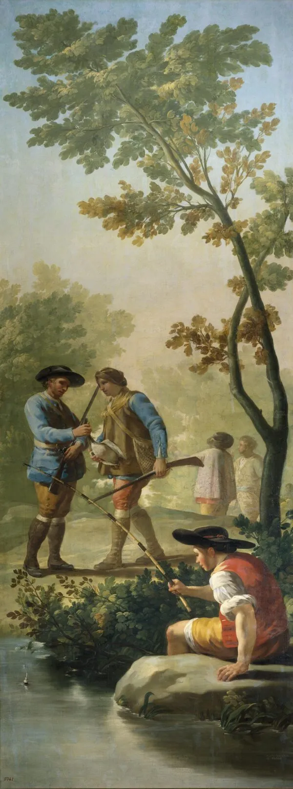 fisherman with his rod (1775) by Francisco Goya — original painting reproduced as a hand-painted oil on canvas