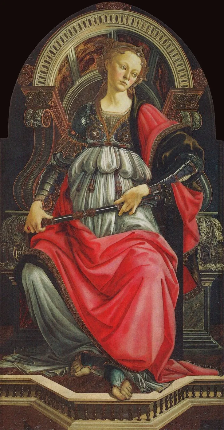 Fortitude (1470) by Sandro Botticelli — original painting reproduced as a hand-painted oil on canvas