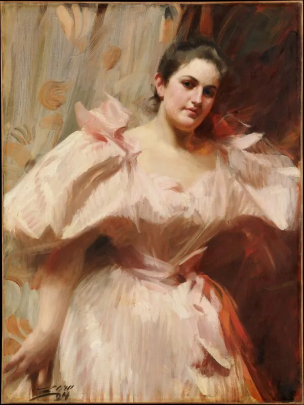 Frieda Schiff (1876–1958), Later Mrs. Felix M. Warburg (1894) by Anders Zorn — original painting reproduced as a hand-painted oil on canvas