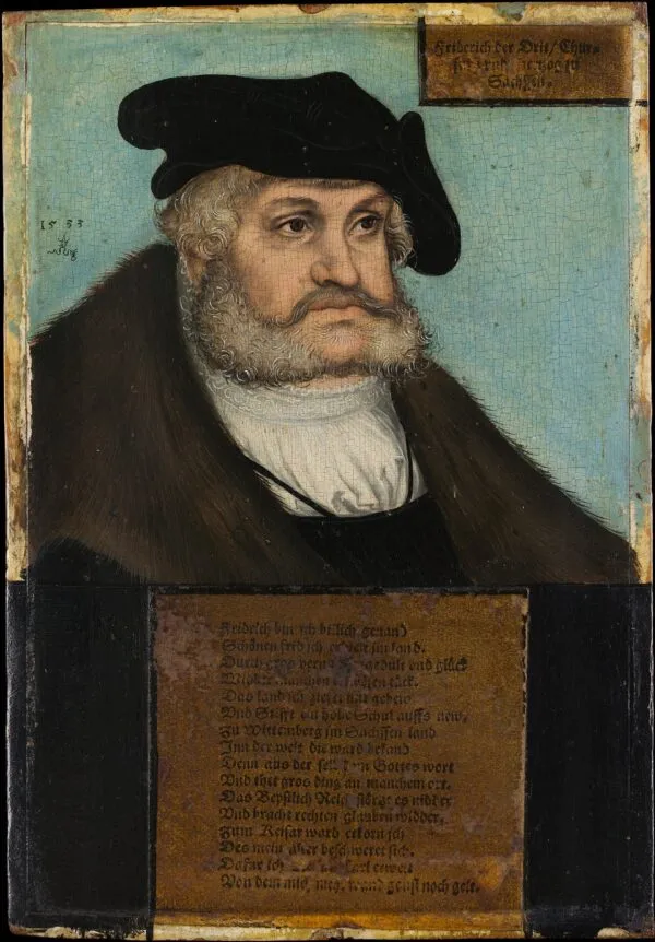 Friedrich III (1463–1525), the Wise, Elector of Saxony (1533) by Lucas Cranach the Elder — original painting reproduced as a hand-painted oil on canvas