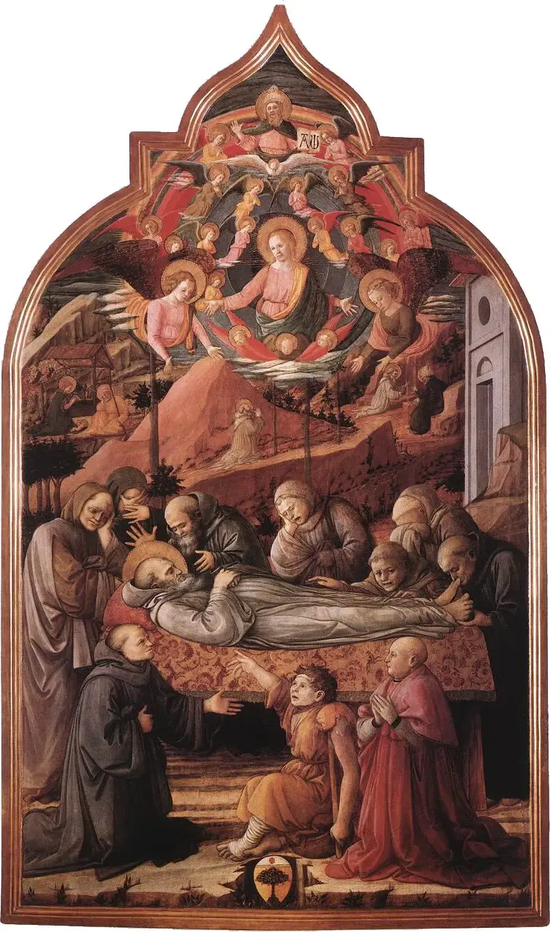Funeral of St. Jerome (1452) by Filippo Lippi — original painting reproduced as a hand-painted oil on canvas