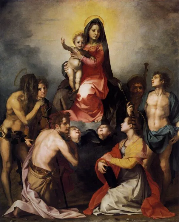 Gambassi Altarpiece (1528) by Andrea del Sarto — original painting reproduced as a hand-painted oil on canvas