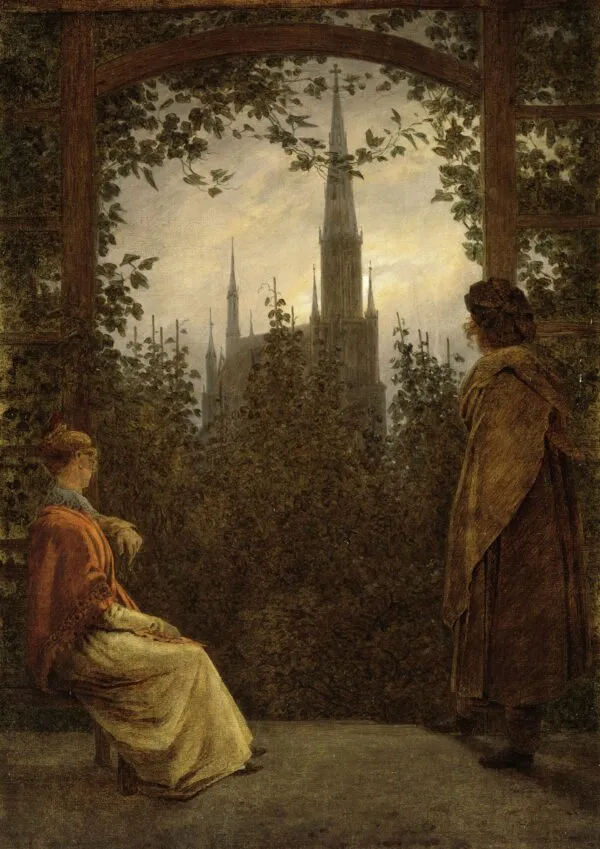 Gazebo (1818) by Caspar David Friedrich — original painting reproduced as a hand-painted oil on canvas