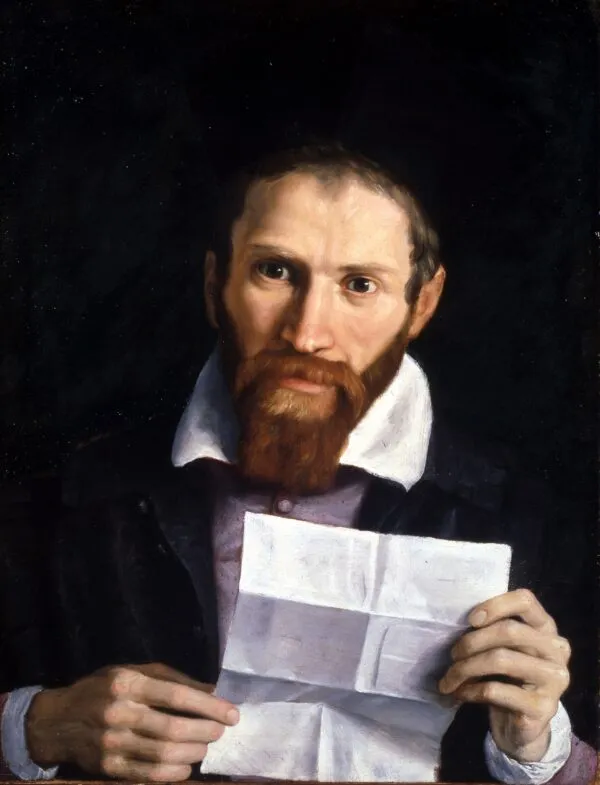 Giovanni Battista Agucchi (1603) by Annibale Carracci — original painting reproduced as a hand-painted oil on canvas