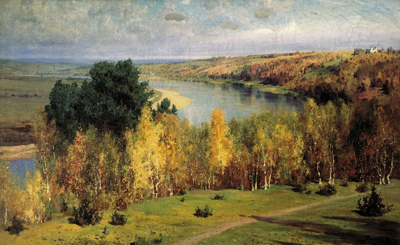 Golden Autumn (1893) by Vasily Polenov — original painting reproduced as a hand-painted oil on canvas