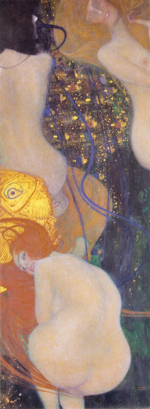 Goldfish (1902) by Gustav Klimt — original painting reproduced as a hand-painted oil on canvas