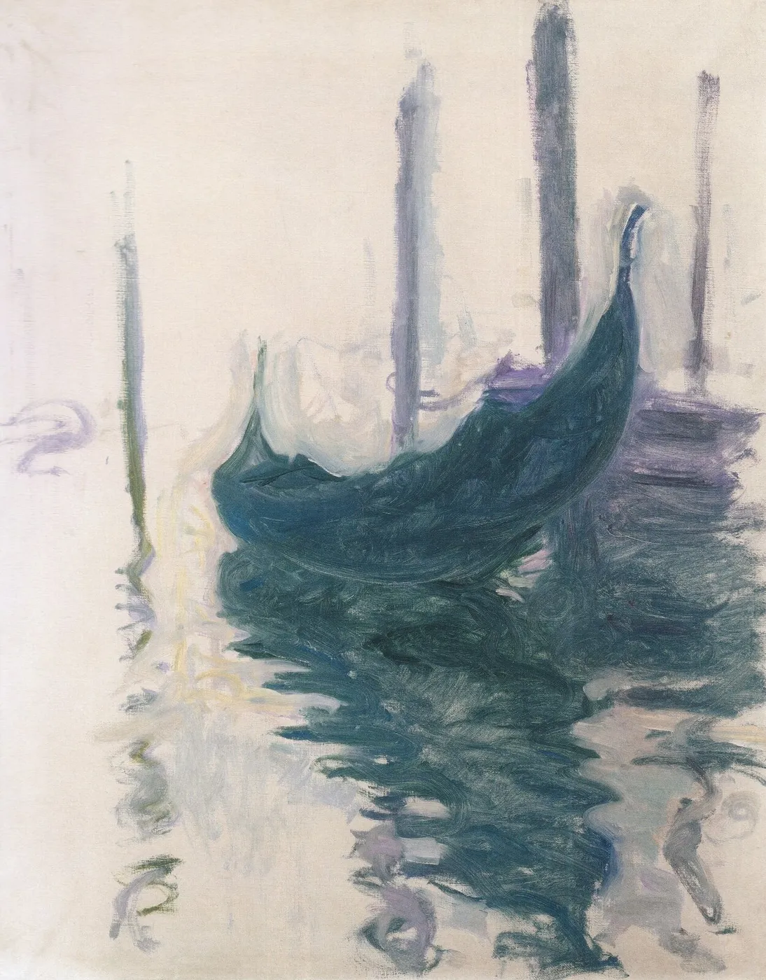 Gondola in Venice (1908) by Claude Monet — original painting reproduced as a hand-painted oil on canvas