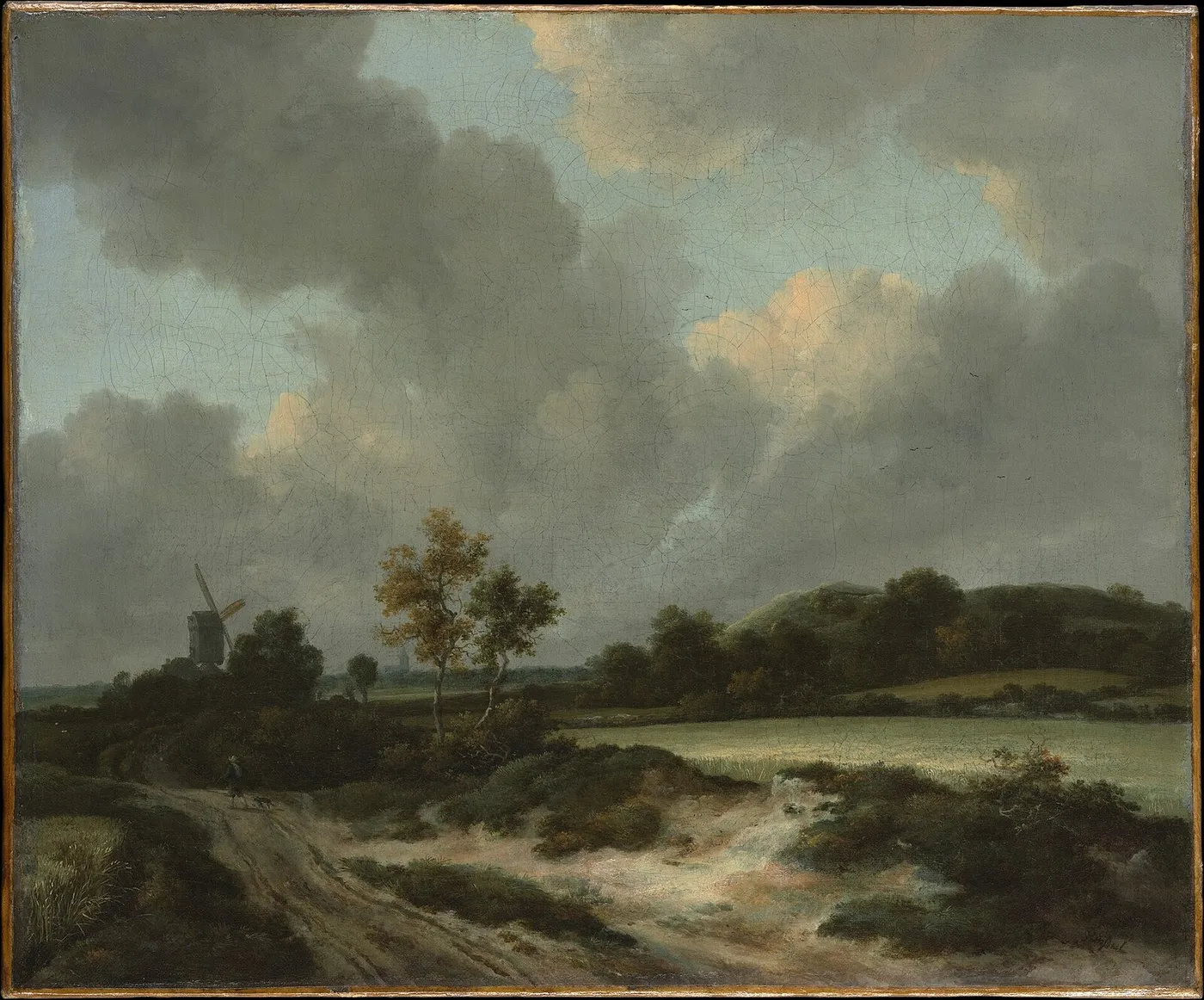 Grainfields (1668) by Jacob van Ruisdael — original painting reproduced as a hand-painted oil on canvas