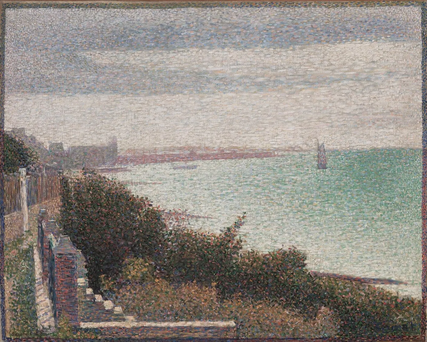 Grandcamp, Evening (1885) by Georges Seurat — original painting reproduced as a hand-painted oil on canvas