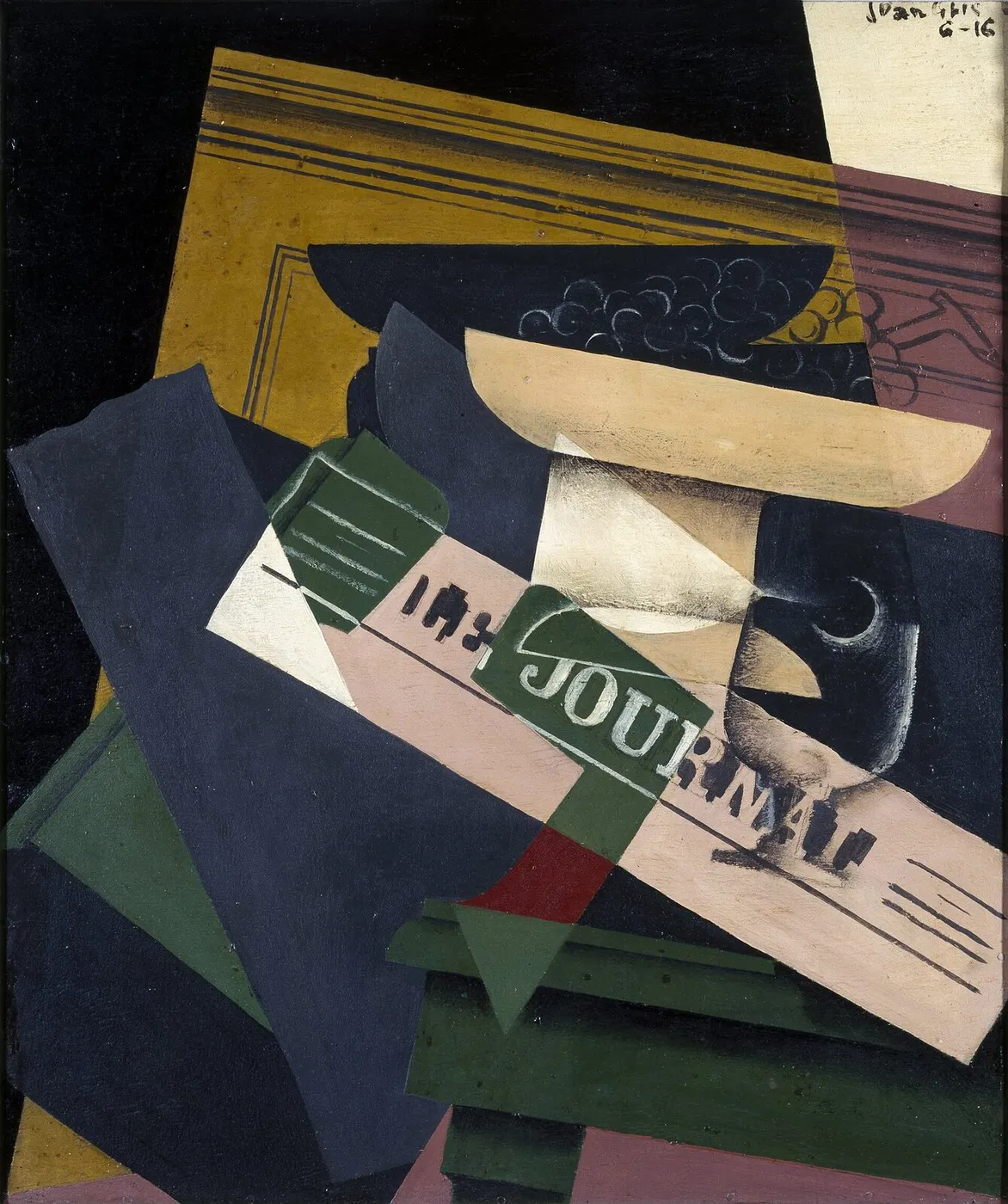 Grapes (1916) by Juan Gris — original painting reproduced as a hand-painted oil on canvas