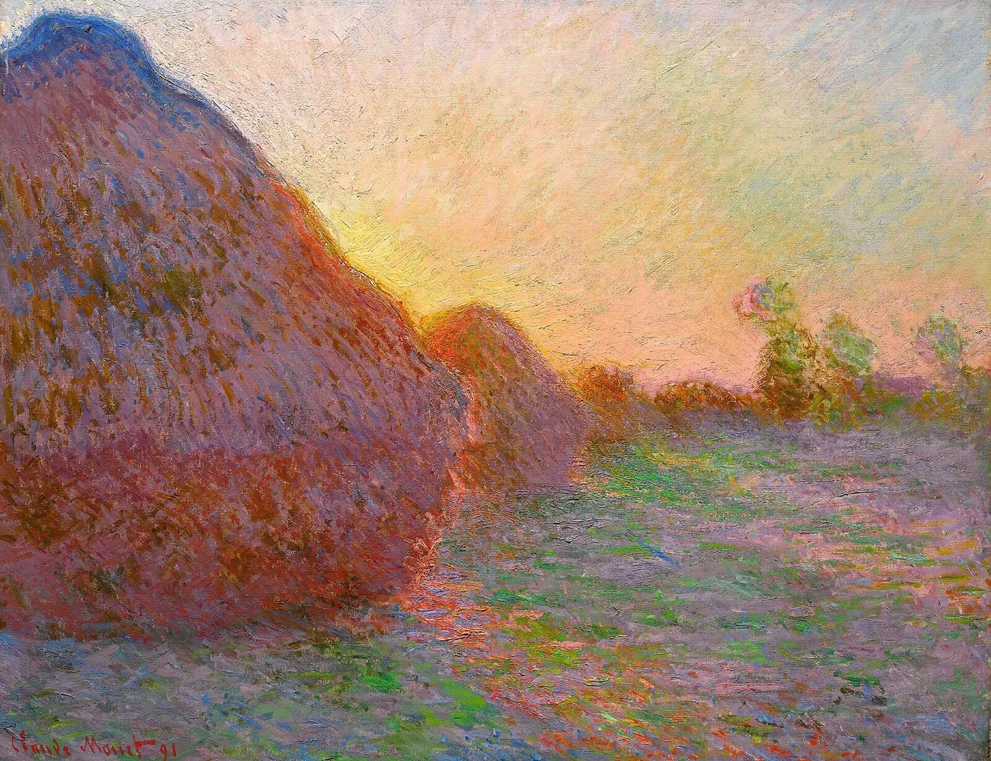 Graynsta (1890) by Claude Monet — original painting reproduced as a hand-painted oil on canvas