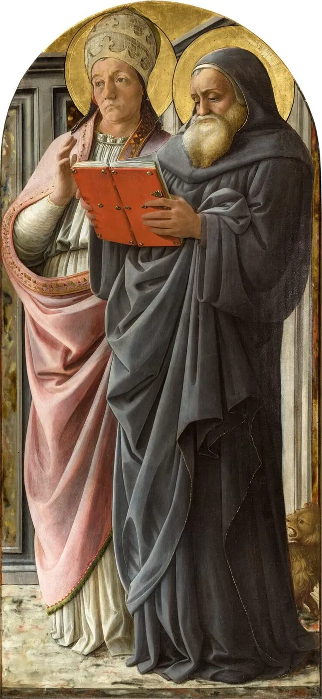 Gregory and Jerome, Doctors of the Church (1440) by Filippo Lippi — original painting reproduced as a hand-painted oil on canvas