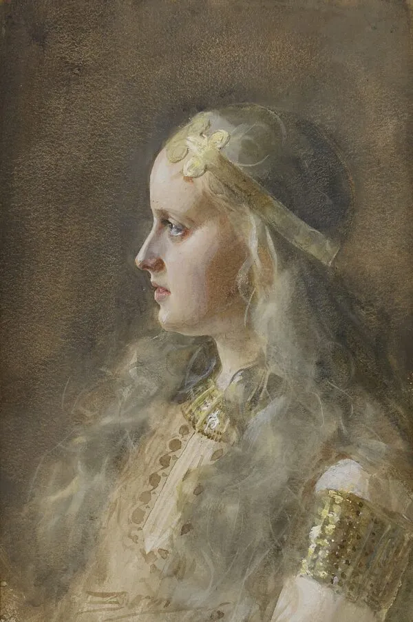Gunnlöd (1886) by Anders Zorn — original painting reproduced as a hand-painted oil on canvas