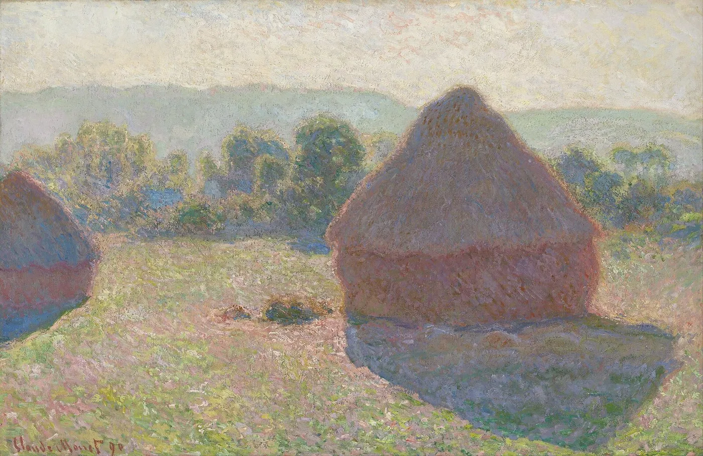 Haystacks, midday — Claude Monet