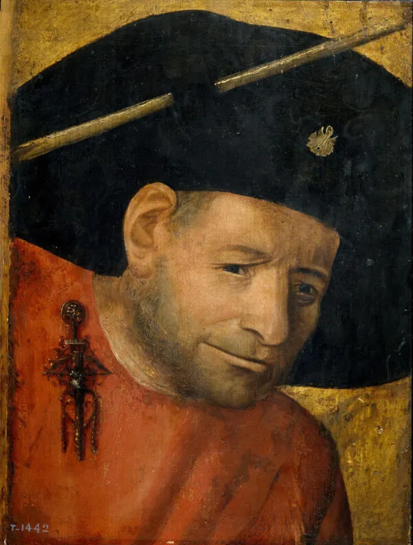 Head of a Halberdier (1490) by Hieronymus Bosch — original painting reproduced as a hand-painted oil on canvas