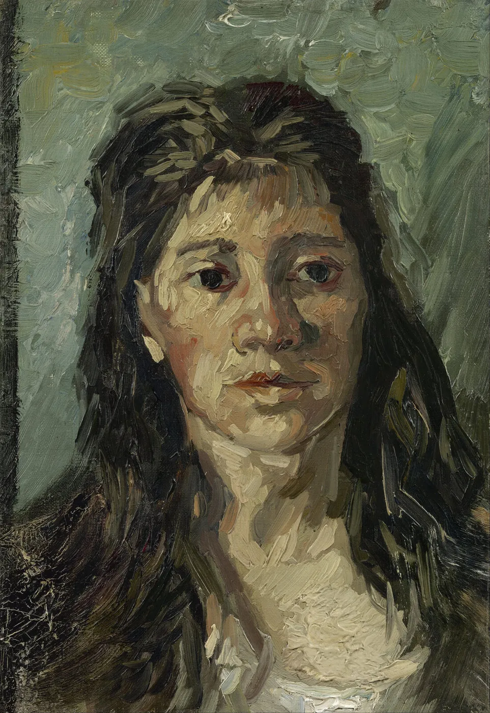 Head of a Prostitute (1885) by Vincent van Gogh — original painting reproduced as a hand-painted oil on canvas
