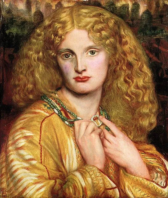 Helen of Troy (1863) by Dante Gabriel Rossetti — original painting reproduced as a hand-painted oil on canvas