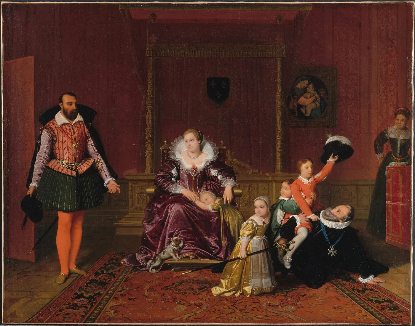 Henry IV Receiving the Spanish Ambassador (1817) by Jean-Auguste-Dominique Ingres — original painting reproduced as a hand-painted oil on canvas