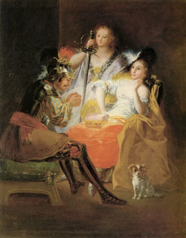 Hercules and Omphale (1784) by Francisco Goya — original painting reproduced as a hand-painted oil on canvas