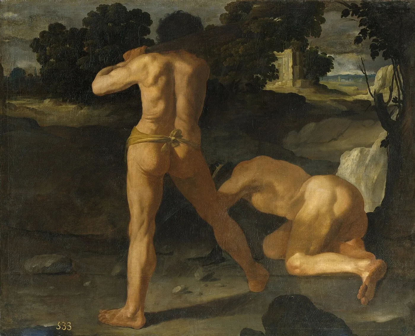 Hercules defeats King Geryon (1634) by Francisco de Zurbarán — original painting reproduced as a hand-painted oil on canvas