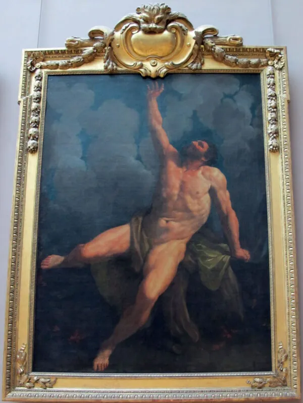 Hercules on the Pyre (1617) by Guido Reni — original painting reproduced as a hand-painted oil on canvas