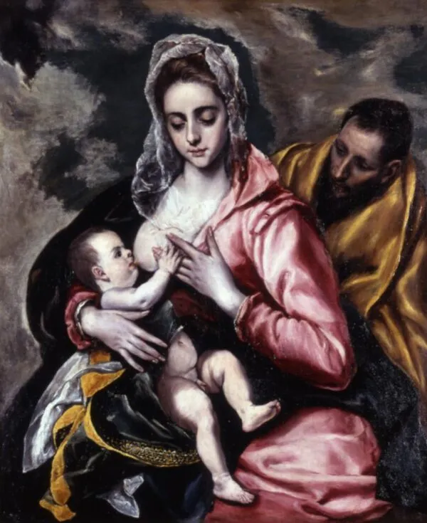 Holy Family (1582) by El Greco — original painting reproduced as a hand-painted oil on canvas
