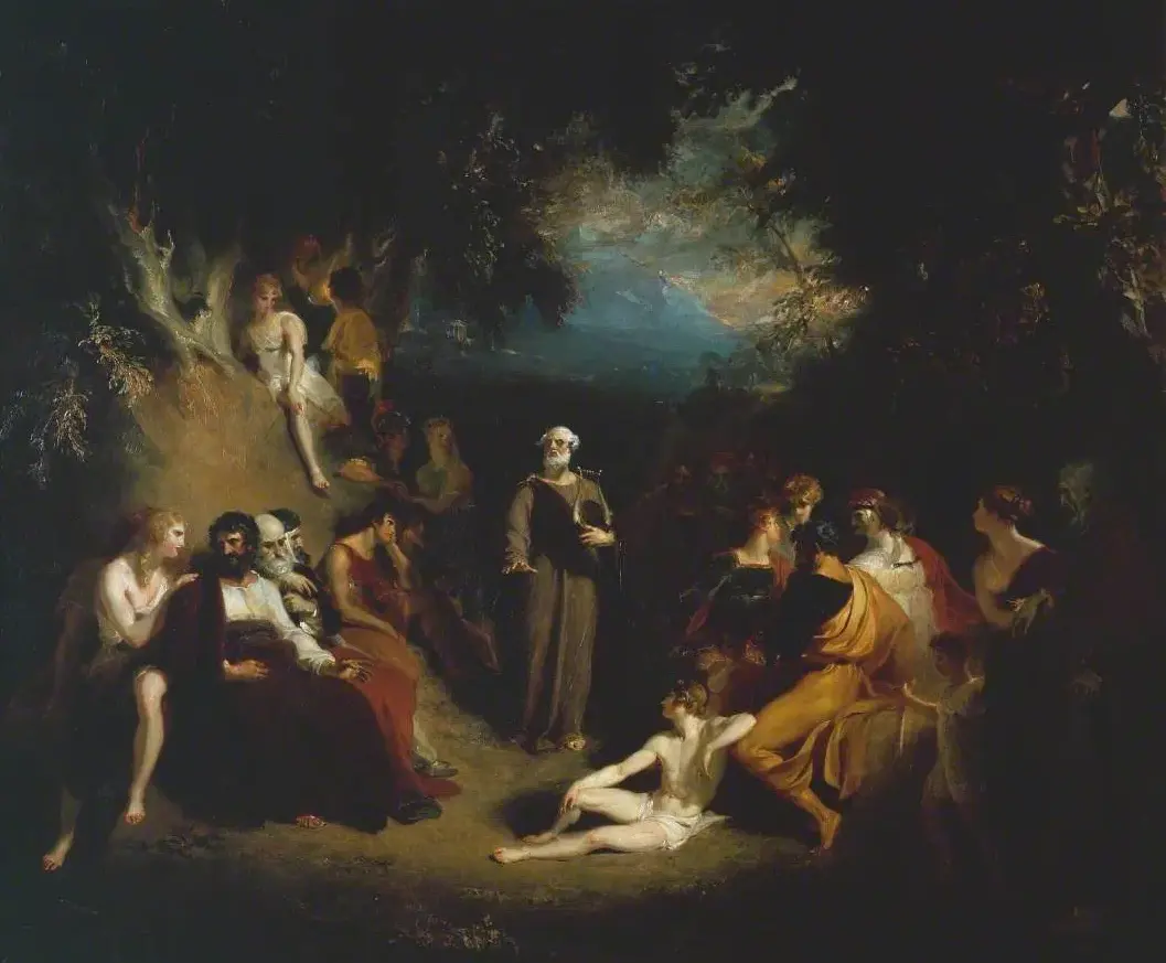 Homer Reciting his Poems (1790) by Thomas Lawrence — original painting reproduced as a hand-painted oil on canvas
