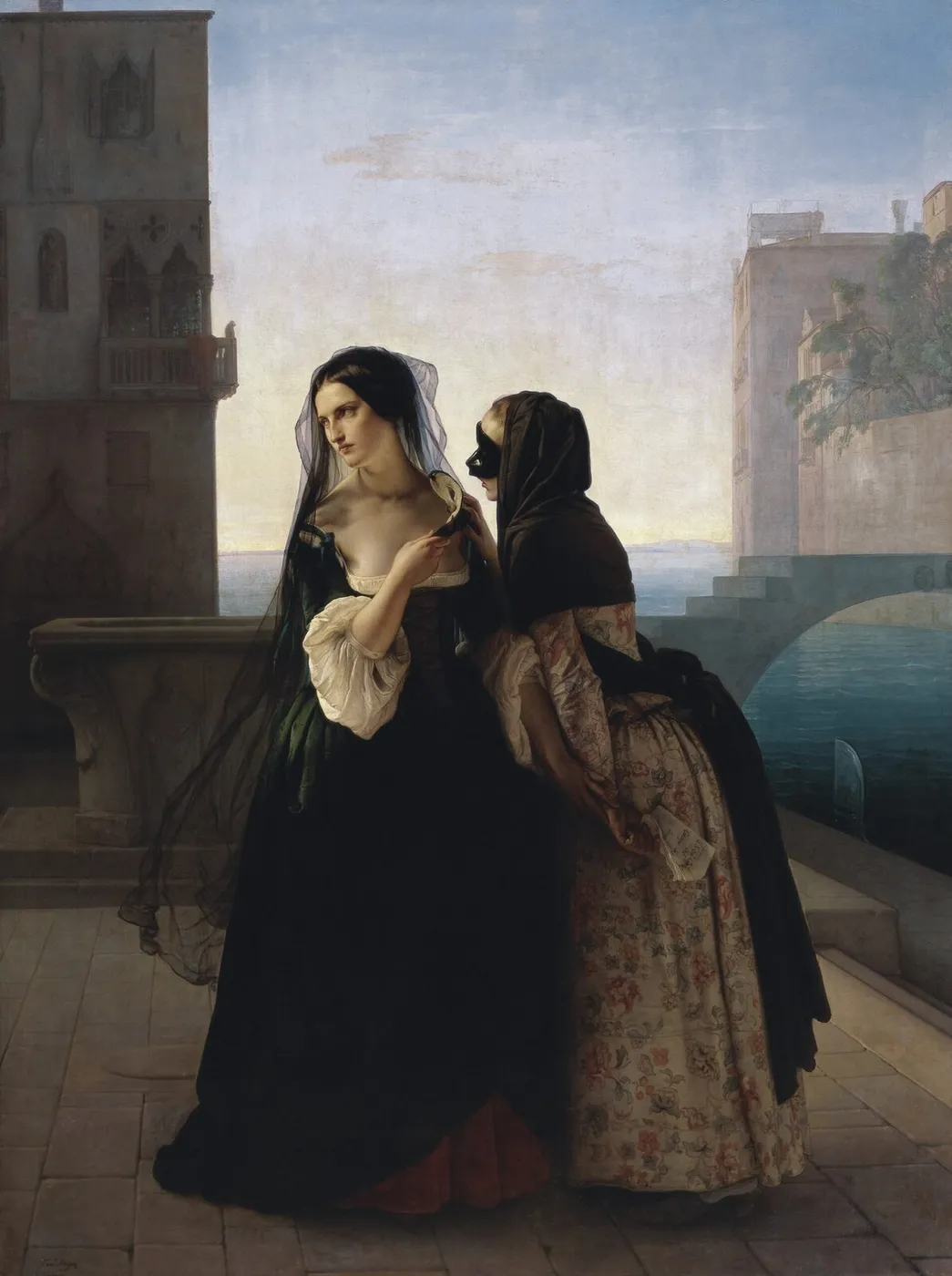 Il Consiglio alla Vendetta (1851) by Francesco Hayez — original painting reproduced as a hand-painted oil on canvas