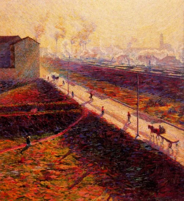 Il Mattino (1909) by Umberto Boccioni — original painting reproduced as a hand-painted oil on canvas