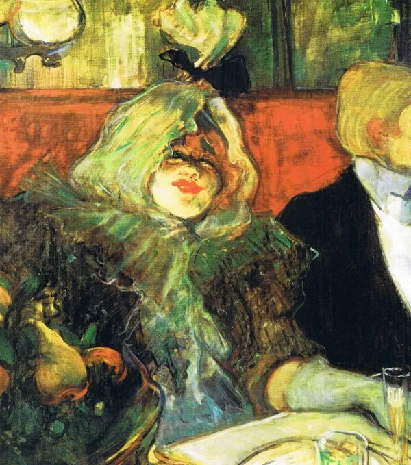 In a Private Dining Room (1899) by Henri de Toulouse-Lautrec — original painting reproduced as a hand-painted oil on canvas