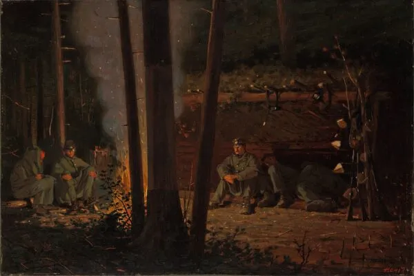 In Front of Yorktown (1864) by Winslow Homer — original painting reproduced as a hand-painted oil on canvas