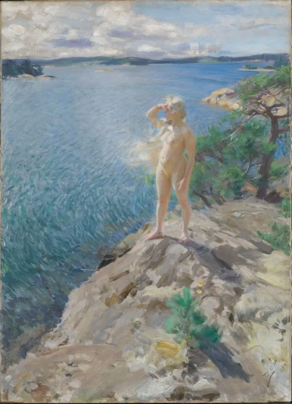 In the Skerries (1894) by Anders Zorn — original painting reproduced as a hand-painted oil on canvas