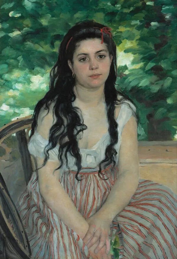 In the Summer (1868) by Pierre-Auguste Renoir — original painting reproduced as a hand-painted oil on canvas