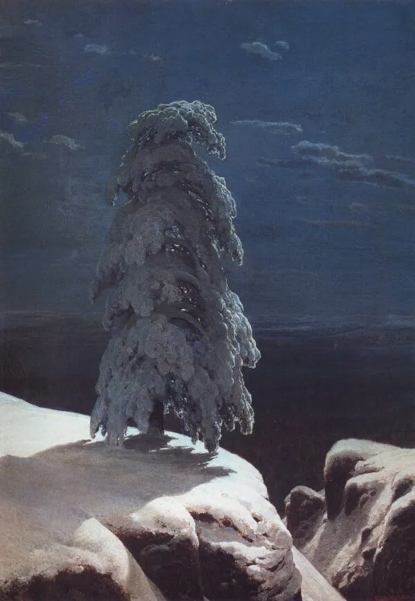 In the Wild North… (1891) by Ivan Shishkin — original painting reproduced as a hand-painted oil on canvas