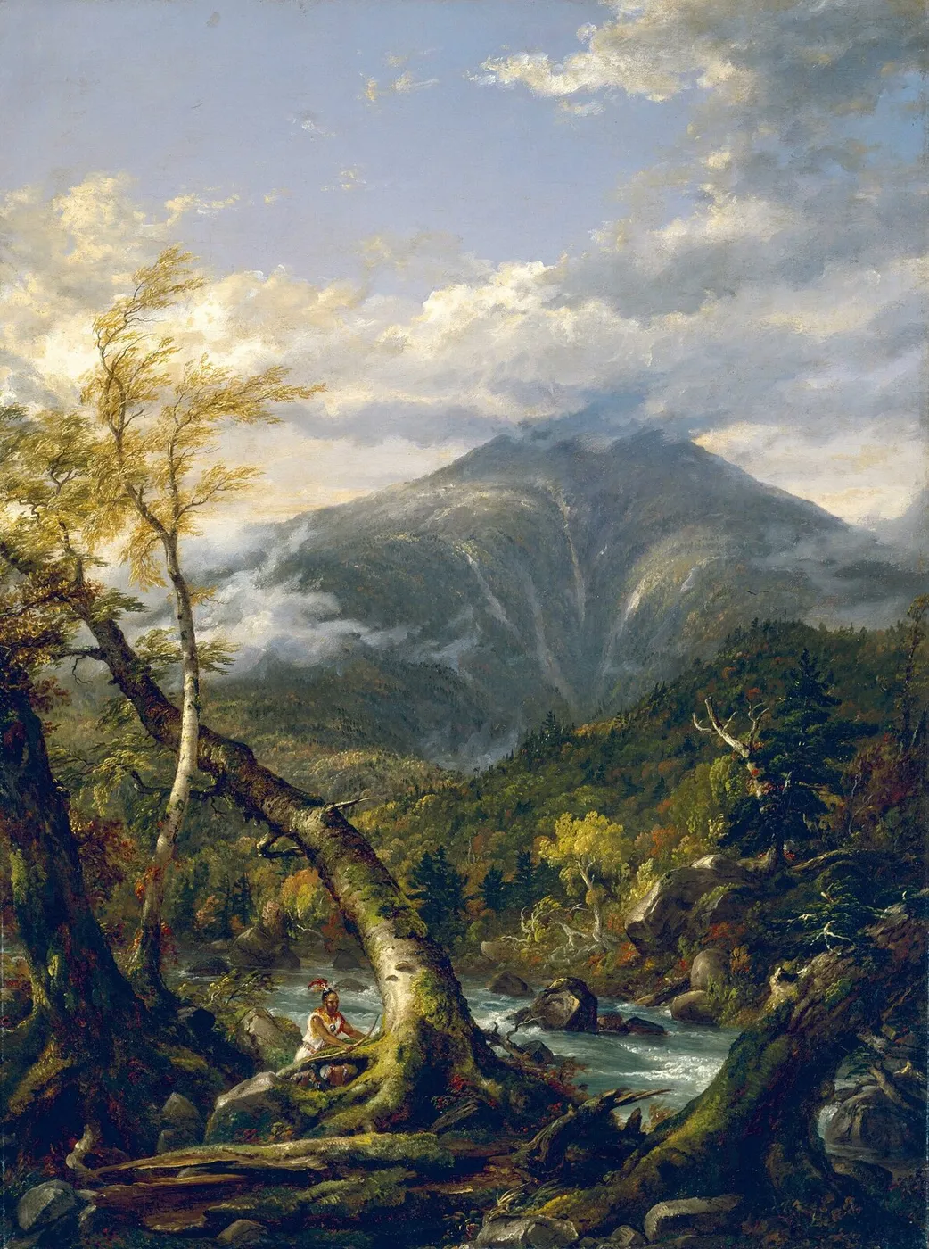Indian Pass (1847) by Thomas Cole — original painting reproduced as a hand-painted oil on canvas