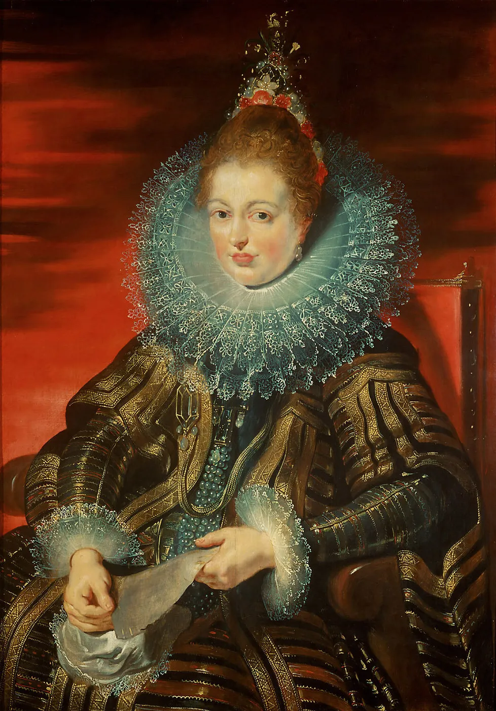 Isabella Clara Eugenia, wife of Albrecht VII (1616) by Jacob Jordaens — original painting reproduced as a hand-painted oil on canvas