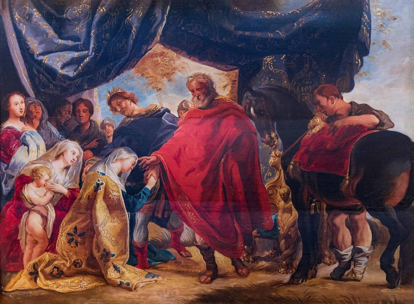 Jacob Jordaens - Famille de Darius devant Alexandre (1700) by Jacob Jordaens — original painting reproduced as a hand-painted oil on canvas