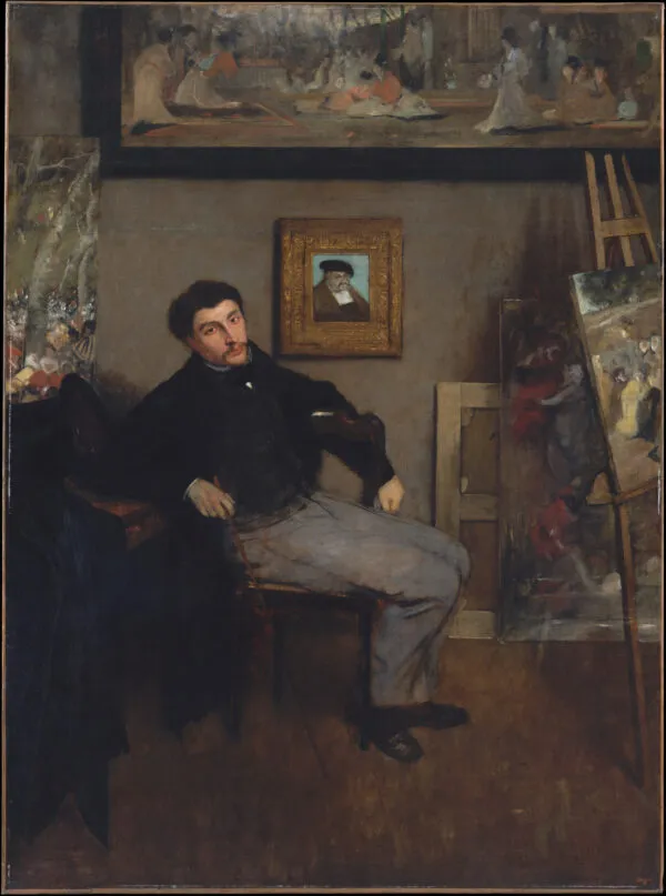 James-Jacques-Joseph Tissot (1836–1902) (1867) by Edgar Degas — original painting reproduced as a hand-painted oil on canvas