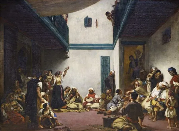 Jewish Wedding in Morocco (1839) by Eugène Delacroix — original painting reproduced as a hand-painted oil on canvas