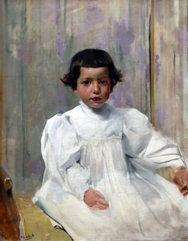 Joaquín Sorolla García dressed in white (1896) by Joaquín Sorolla — original painting reproduced as a hand-painted oil on canvas