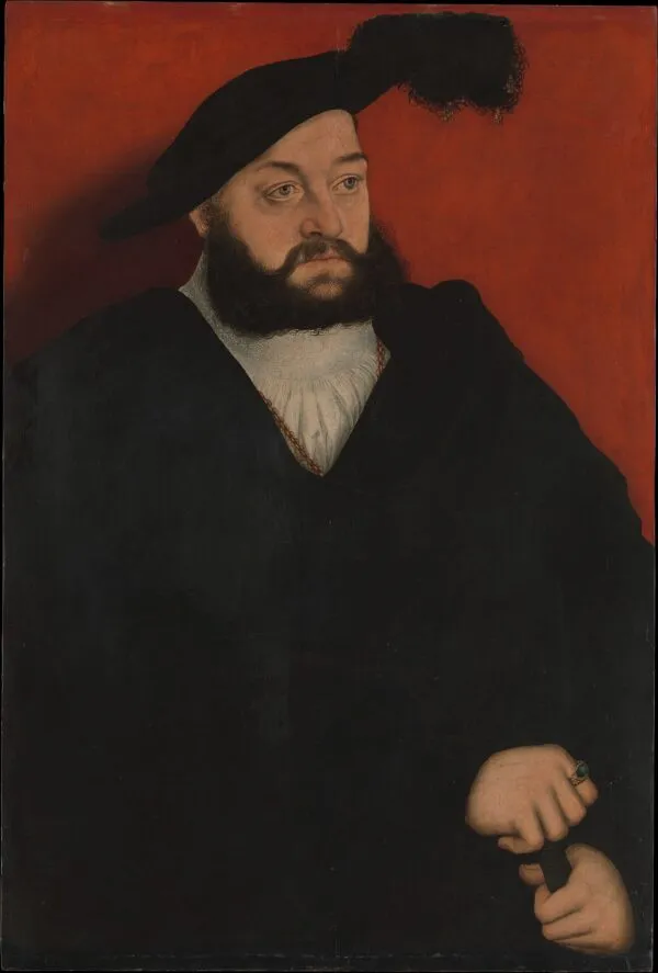 Johann (1498–1537), Duke of Saxony (1534) by Lucas Cranach the Elder — original painting reproduced as a hand-painted oil on canvas