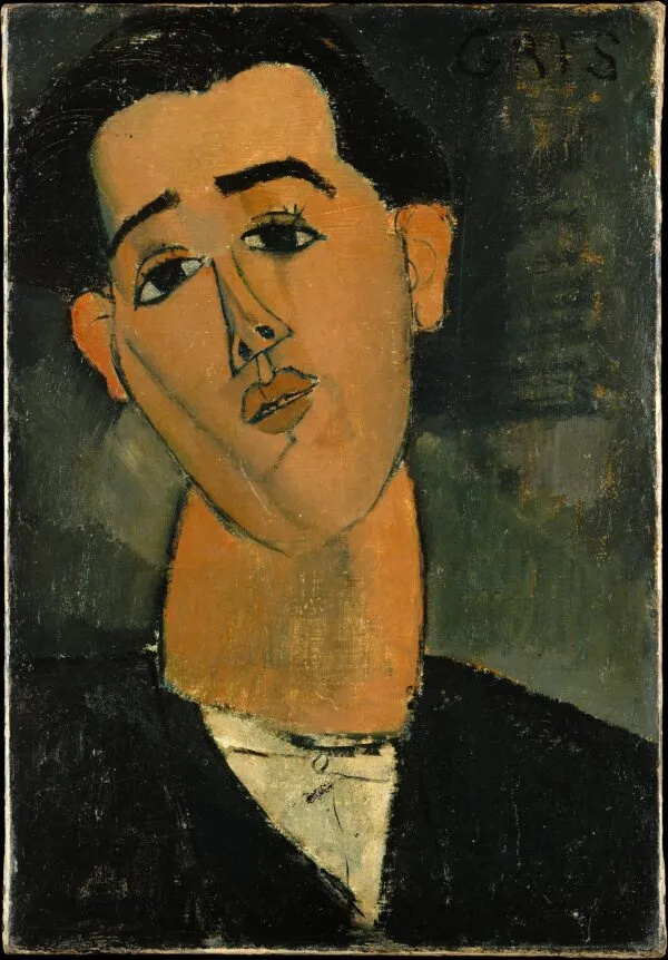 Juan Gris (1887–1927) (1915) by Amedeo Modigliani — original painting reproduced as a hand-painted oil on canvas