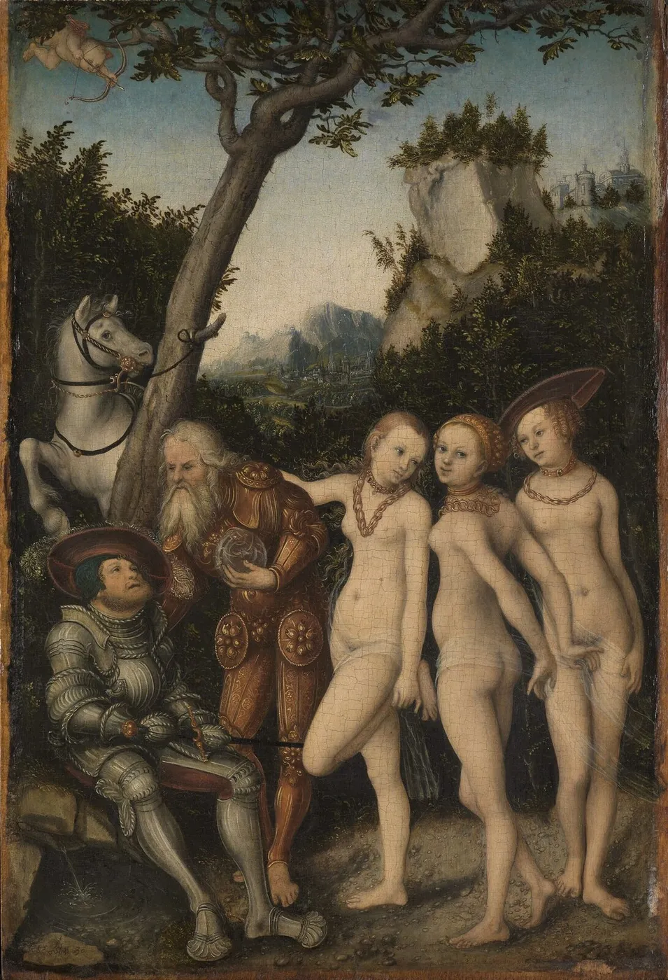 Judgment of Paris (1530) by Lucas Cranach the Elder — original painting reproduced as a hand-painted oil on canvas