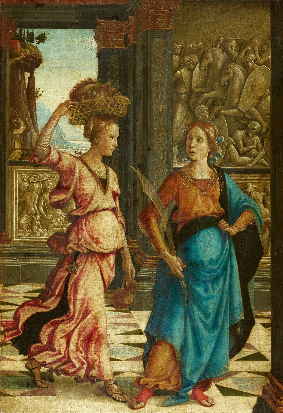 Judith with her servant (1489) by Domenico Ghirlandaio — original painting reproduced as a hand-painted oil on canvas