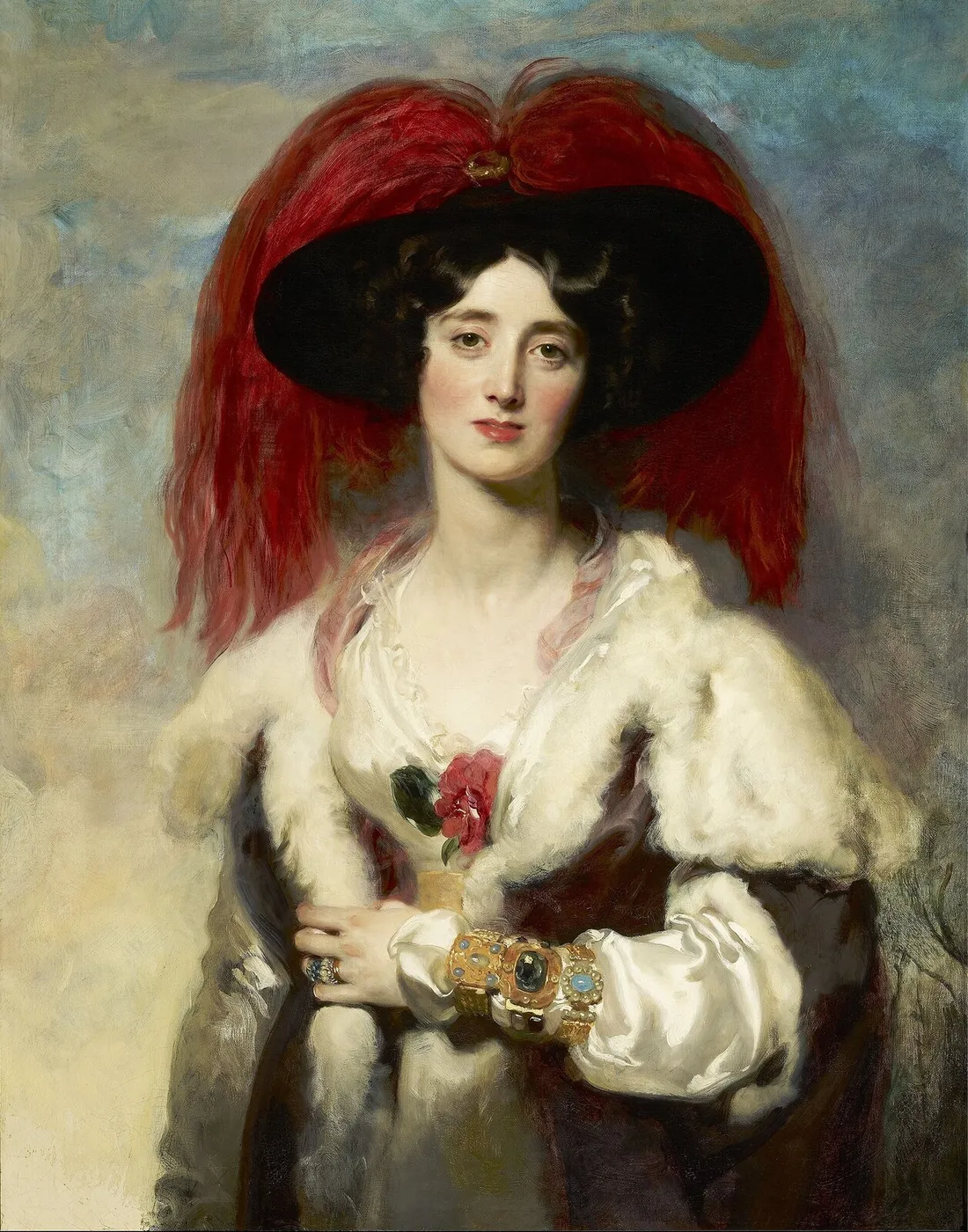 Julia, Lady Peel (1827) by Thomas Lawrence — original painting reproduced as a hand-painted oil on canvas