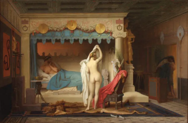 King Candaules (1859) by Jean-Léon Gérôme — original painting reproduced as a hand-painted oil on canvas