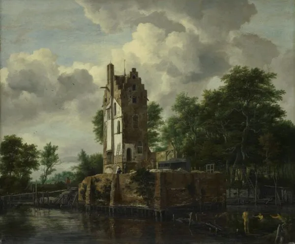 Kostverloren House on the Amstel (1660) by Jacob van Ruisdael — original painting reproduced as a hand-painted oil on canvas
