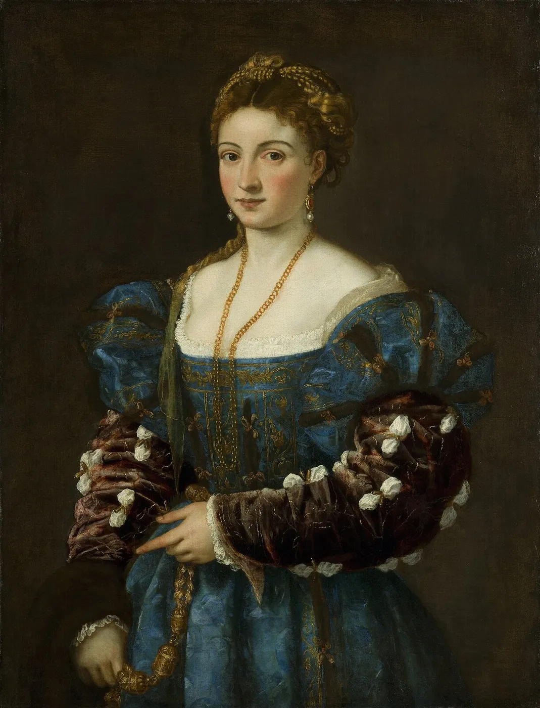 La Bella (1537) by Titian — original painting reproduced as a hand-painted oil on canvas